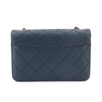 Chanel Beauty Lock Chain Shoulder Bag Leather Navy Gold — view 2