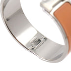 Hermes Clic Clac GM Bangle Orange Mandarin Silver Bracelet — view 4