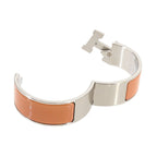 Hermes Clic Clac GM Bangle Orange Mandarin Silver Bracelet — view 5