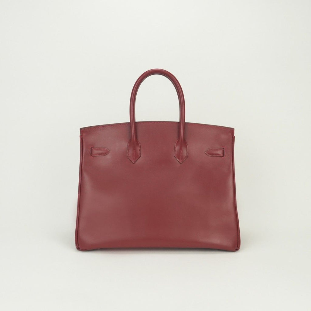 Hermes Birkin 35 Tote Box Calf Rouge Vif Rougevif Red Silver — view 3