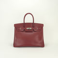 Hermes Birkin 35 Tote Box Calf Rouge Vif Rougevif Red Silver
