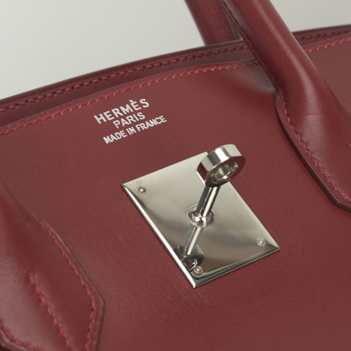 Hermes Birkin 35 Tote Box Calf Rouge Vif Rougevif Red Silver — view 8