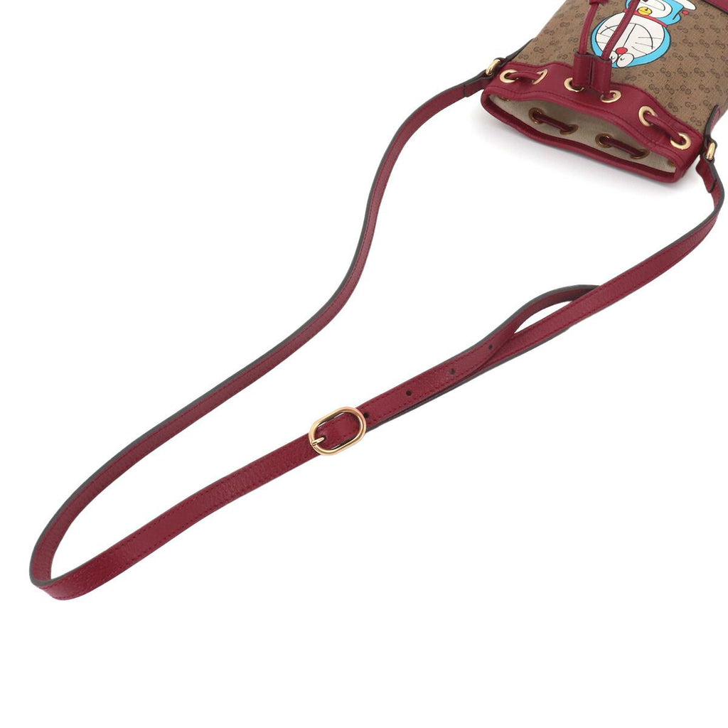 Gucci Doraemon Mini GG Supreme Mini Bucket Bag Brown — view 6