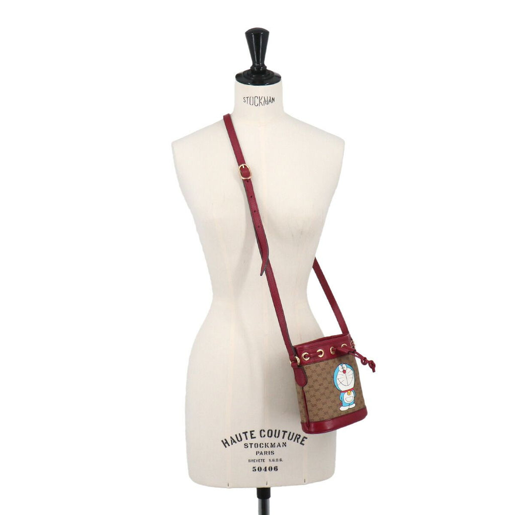 Gucci Doraemon Mini GG Supreme Mini Bucket Bag Brown — view 9