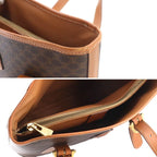 Celine Macadam Hand Bag Leather Brown Gold Vintage — view 9