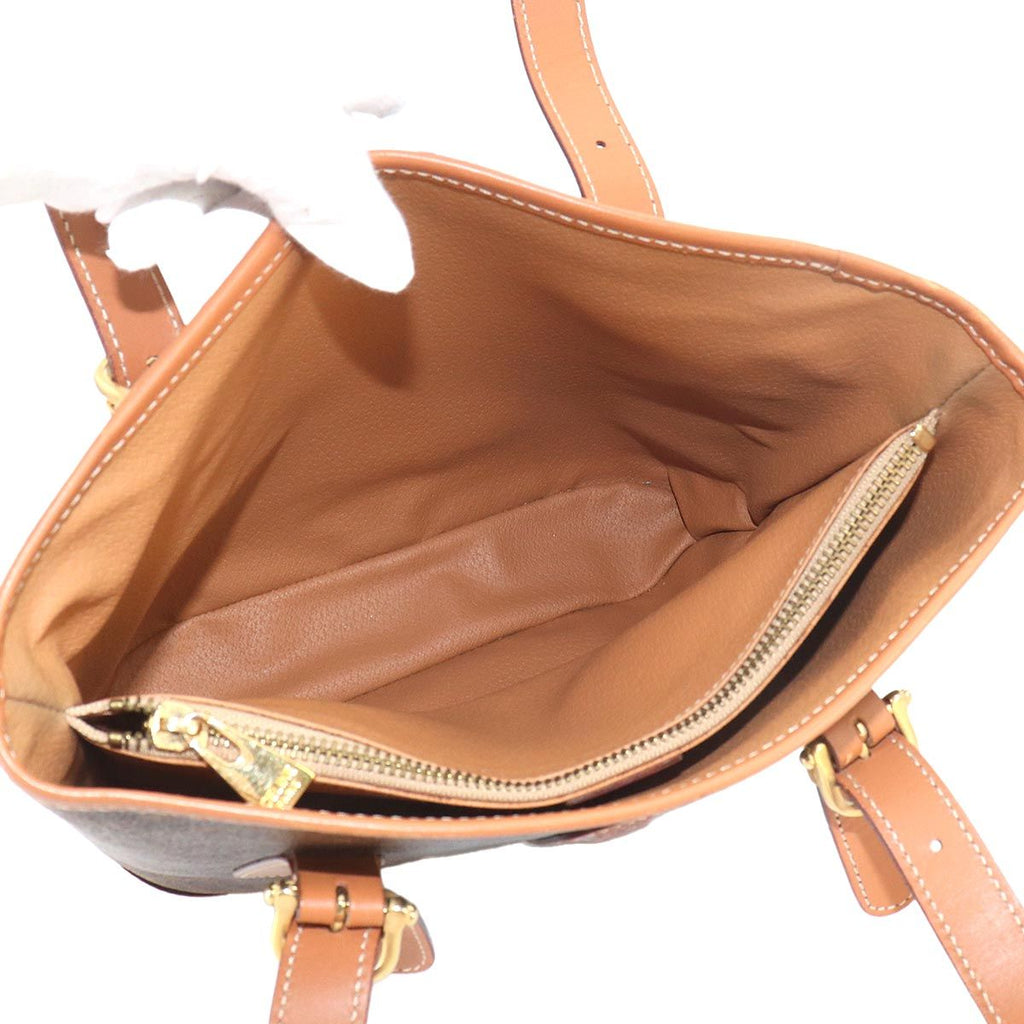 Celine Macadam Hand Bag Leather Brown Gold Vintage — view 8