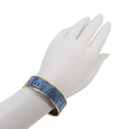 Hermes Enamel GM Bangle Bracelet Blue Multicolor Gold Email GM — view 4