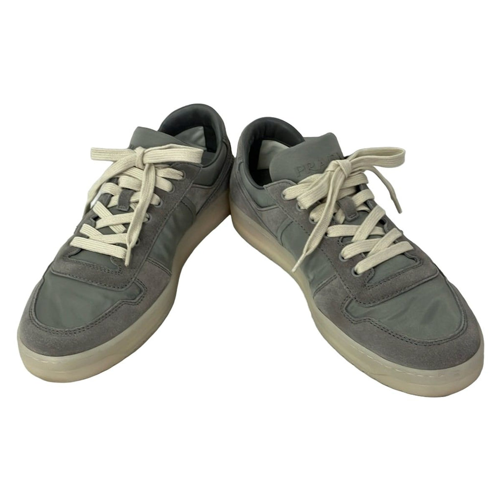 Prada Sneakers 7 Downtown Gray Re-Nylon Triangle Logo — view 2