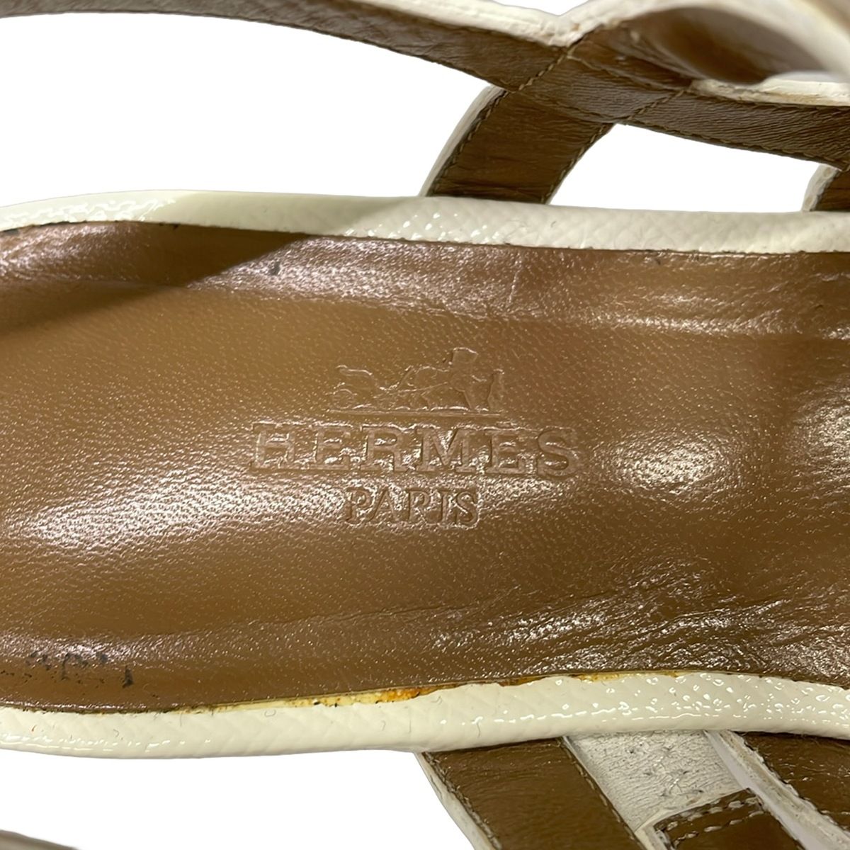 Hermes Sandals 36 Ivory Silver Kelly Thongsandals Leather — view 5