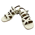 Hermes Sandals 36 Ivory Silver Kelly Thongsandals Leather — view 2