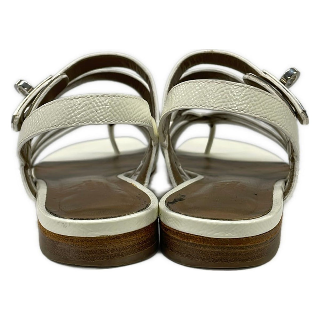Hermes Sandals 36 Ivory Silver Kelly Thongsandals Leather — view 3