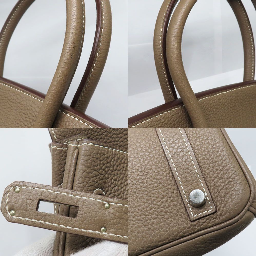 Hermes Birkin 30 Etoupe Togo Handbag Silver — view 7