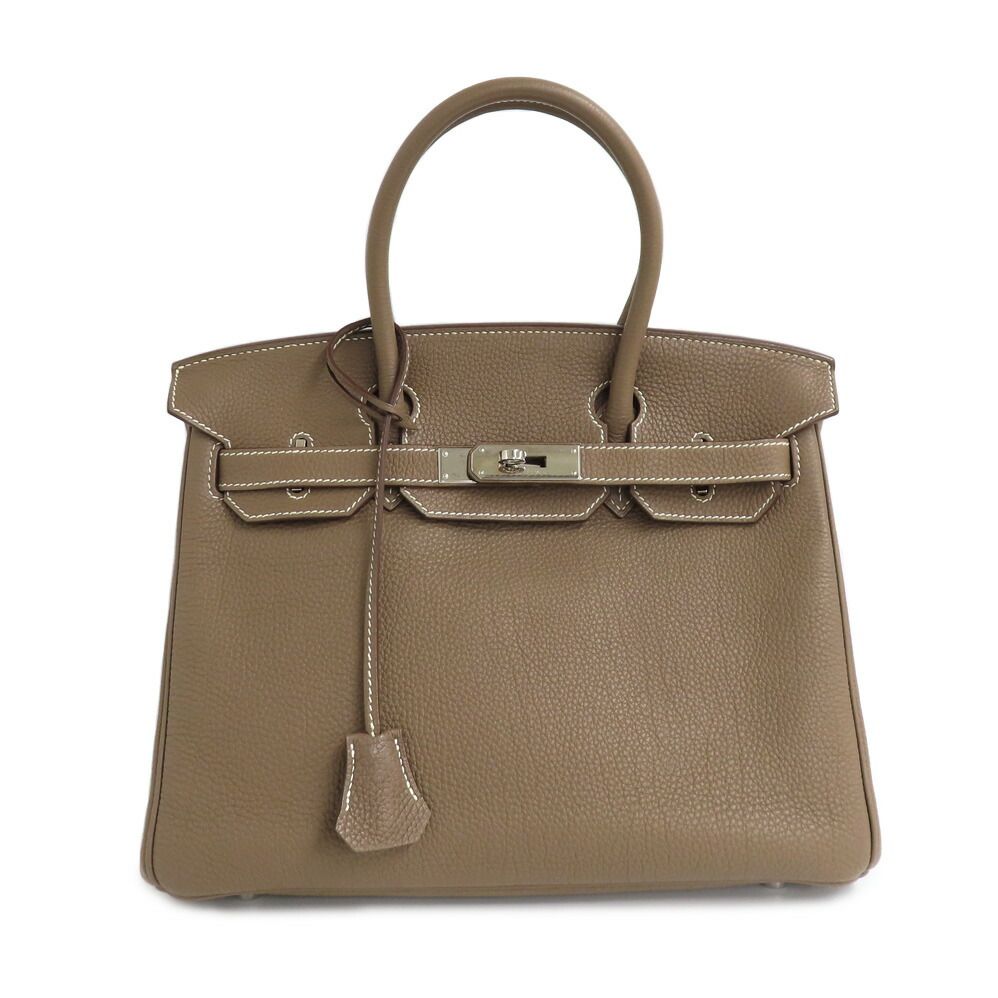 Hermes Birkin 30 Etoupe Togo Handbag Silver