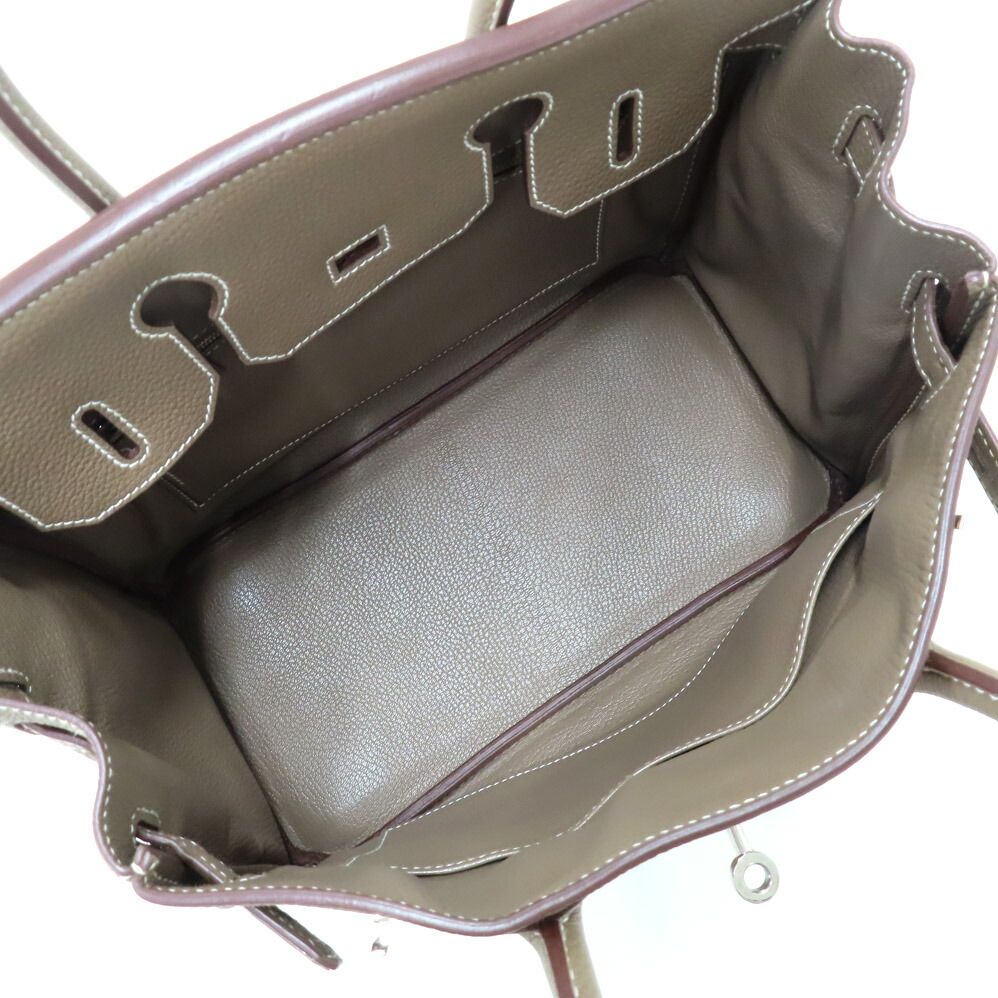 Hermes Birkin 30 Etoupe Togo Handbag Silver — view 5