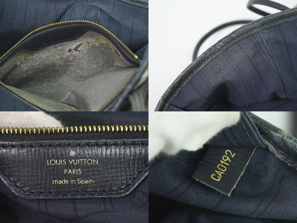 Louis Vuitton LV Neverfull Monogram Idylle Shoulder Bag Tote Navy — view 9
