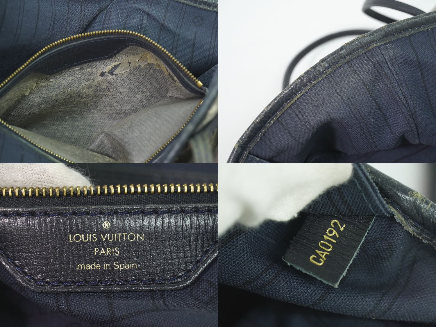 Louis Vuitton LV Neverfull Monogram Idylle Shoulder Bag Tote Navy — view 9