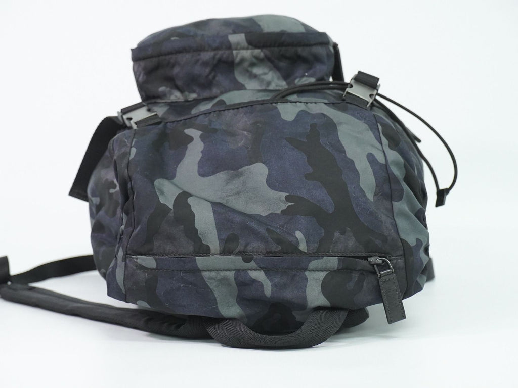Prada Camouflage Pattern Backpack Nylon Navy — view 5