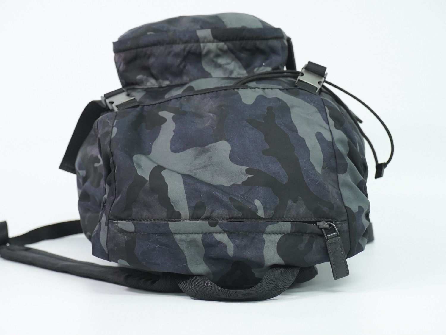 Prada Camouflage Pattern Backpack Nylon Navy — view 5