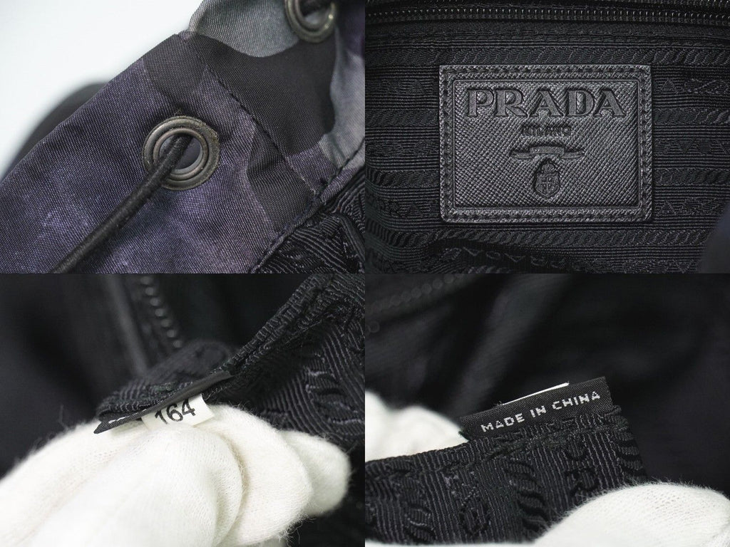 Prada Camouflage Pattern Backpack Nylon Navy — view 9