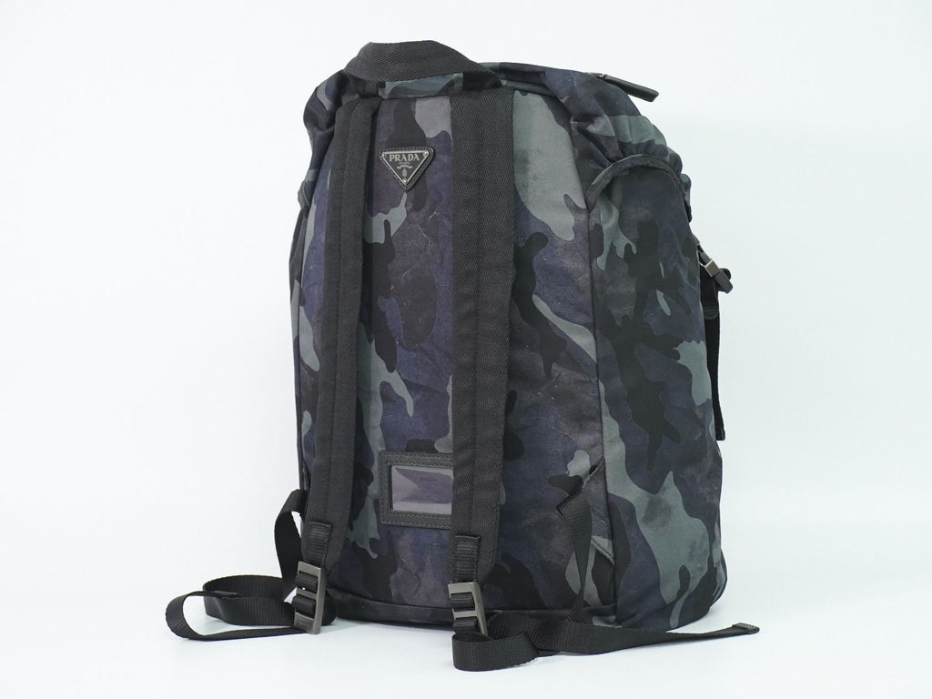 Prada Camouflage Pattern Backpack Nylon Navy — view 2