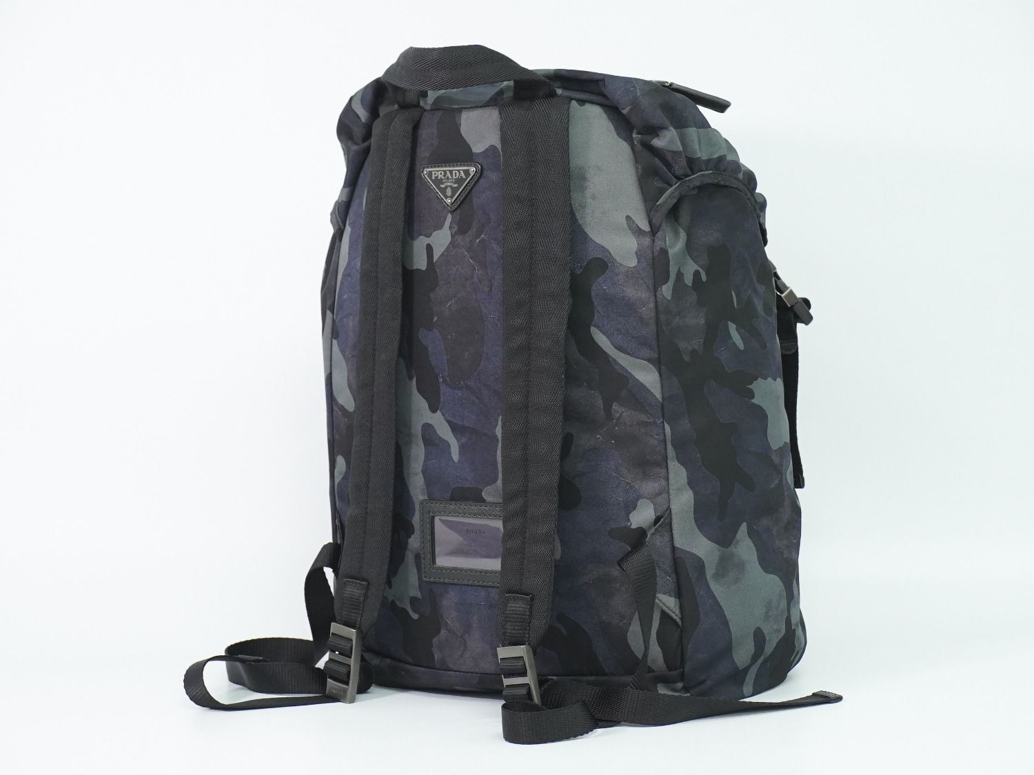Prada Camouflage Pattern Backpack Nylon Navy — view 2