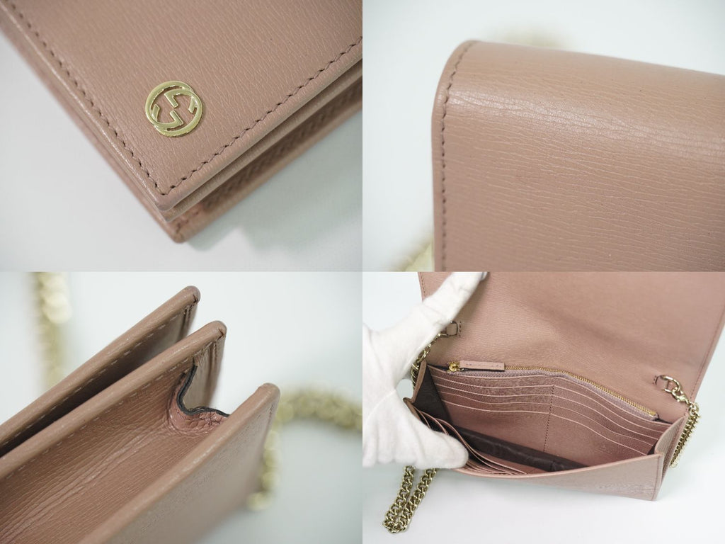 Gucci Interlocking Chain Shoulder Wallet Pochette Pink — view 7