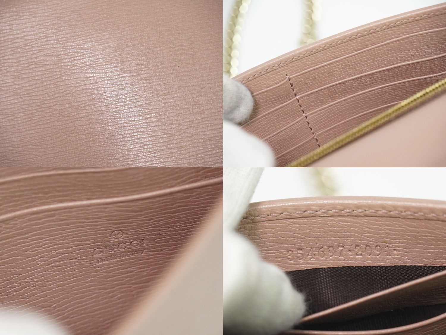 Gucci Interlocking Chain Shoulder Wallet Pochette Pink — view 9