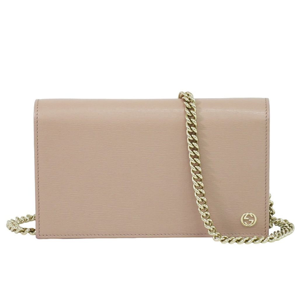 Gucci Interlocking Chain Shoulder Wallet Pochette Pink