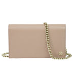 Gucci Interlocking Chain Shoulder Wallet Pochette Pink