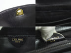 Celine Leather Shoulder Bag Pochette Black — view 9