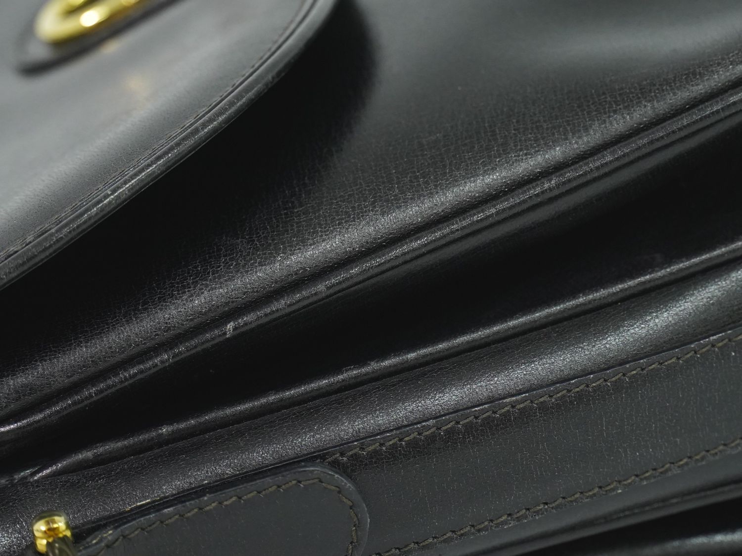 Celine Leather Shoulder Bag Pochette Black — view 7