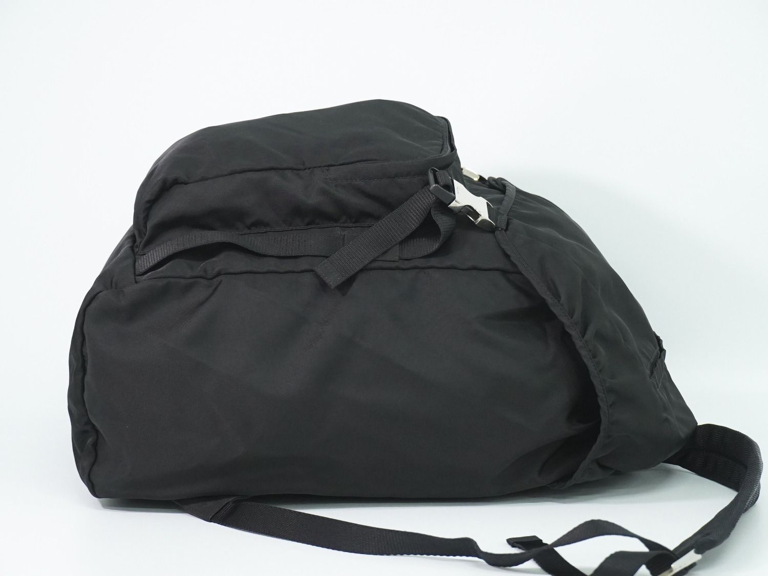 Prada Tessuto Montaigne Backpack Nylon Black Navy — view 4