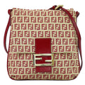 Fendi Zucchino Shoulder Bag Pochette Canvas Beige