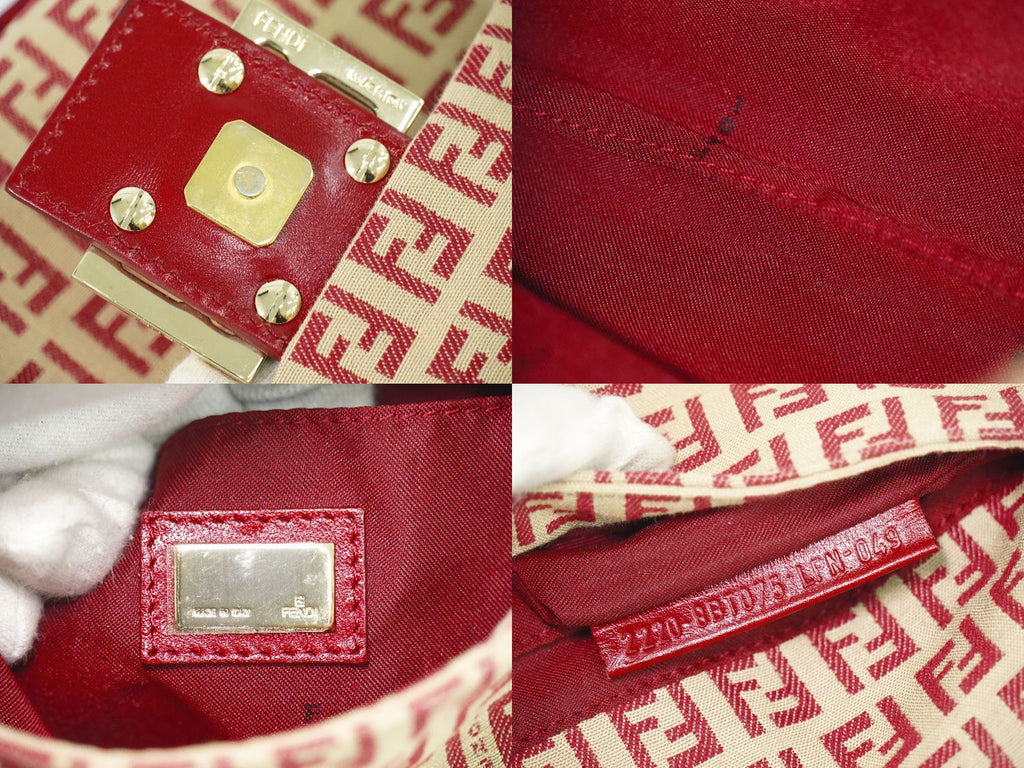 Fendi Zucchino Shoulder Bag Pochette Canvas Beige — view 9