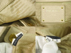 Prada Leather 2-Way Shoulder Bag Tote Beige — view 9