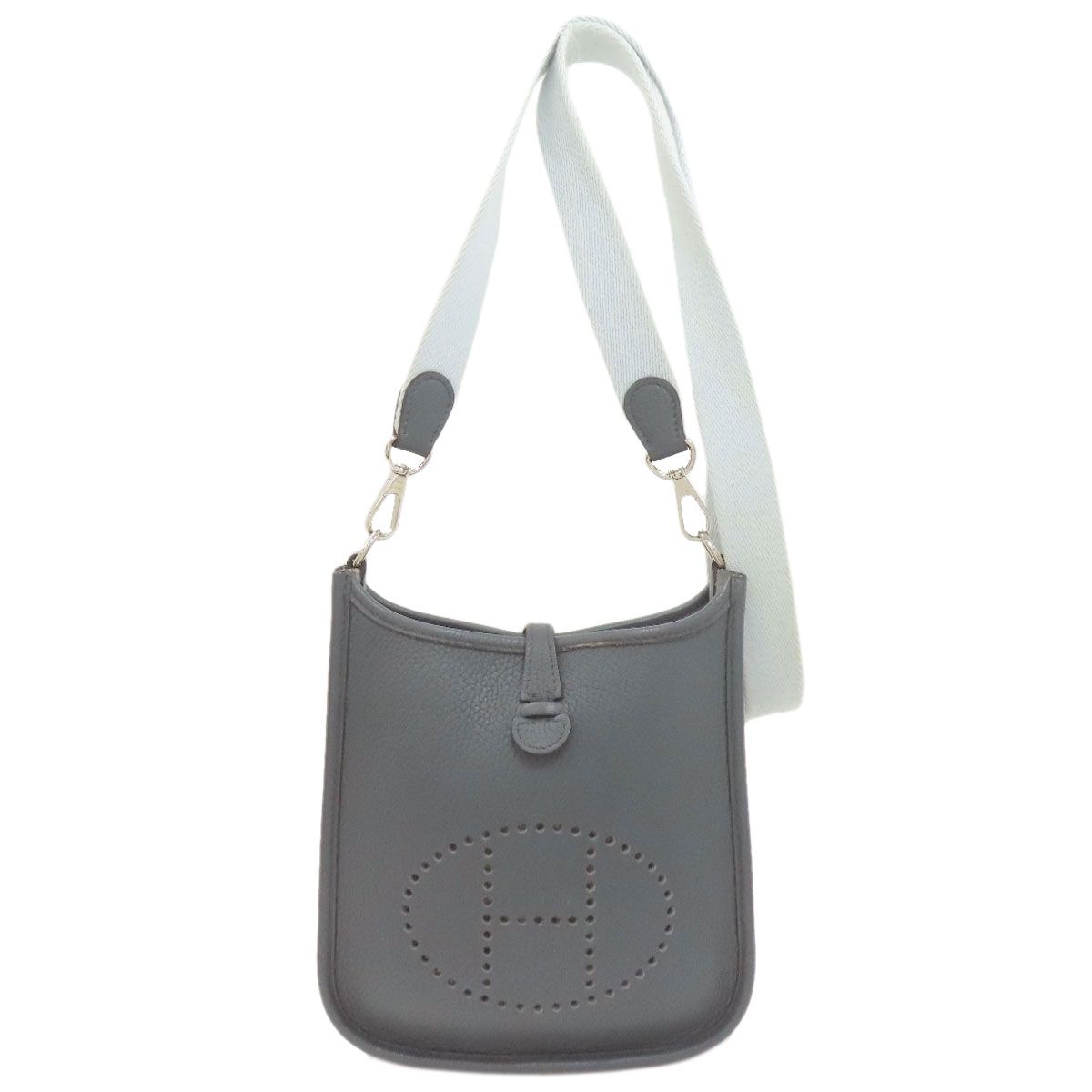 Hermes Evelyne TPM Silver Shoulder Bag Taurillon