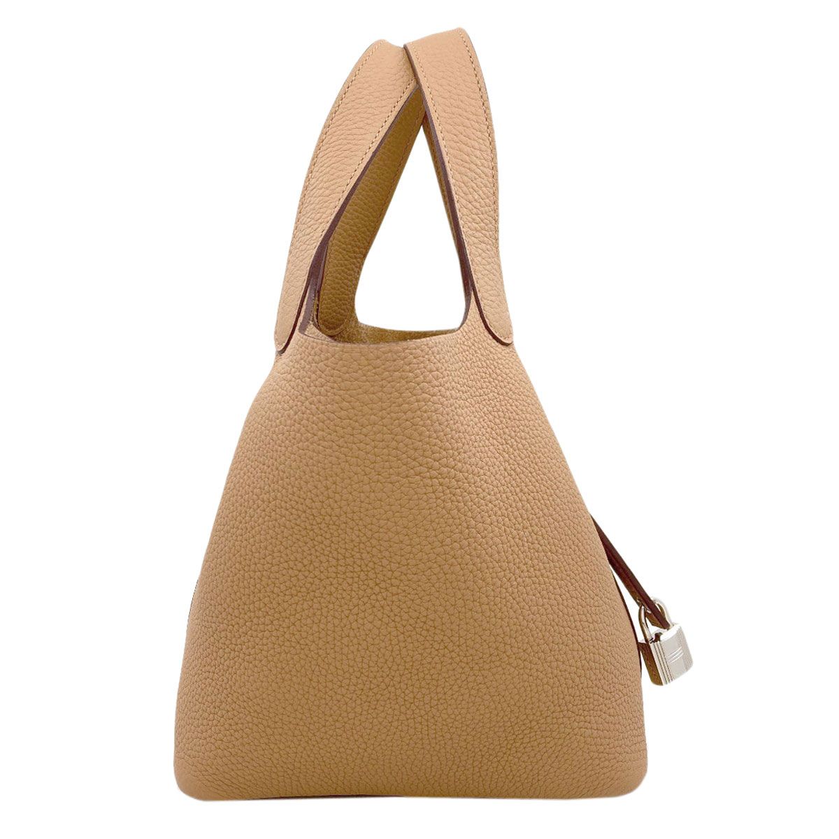 Hermes Picotin Lock PM Biscuit Silver Handbag Taurillon — view 3