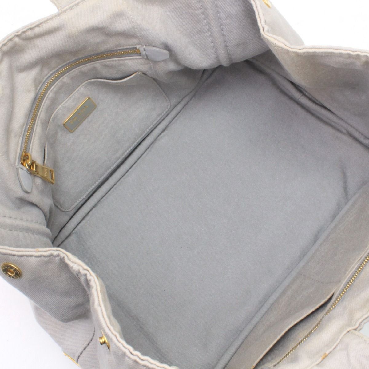 Prada Tote Canapa Light Gray — view 8