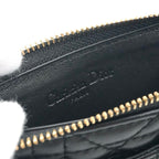 Dior Wallet Coin Case Black Gold Lady Cosmos Cannage Fragment Card — view 7