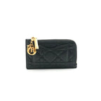 Dior Wallet Coin Case Black Gold Lady Cosmos Cannage Fragment Card — view 2