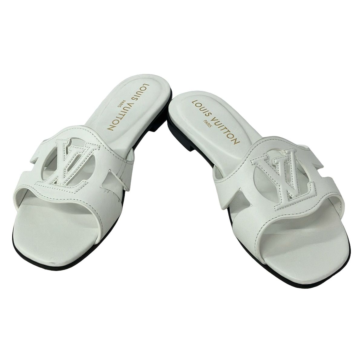 Louis Vuitton Mules 36 LV Isola White Leather — view 2