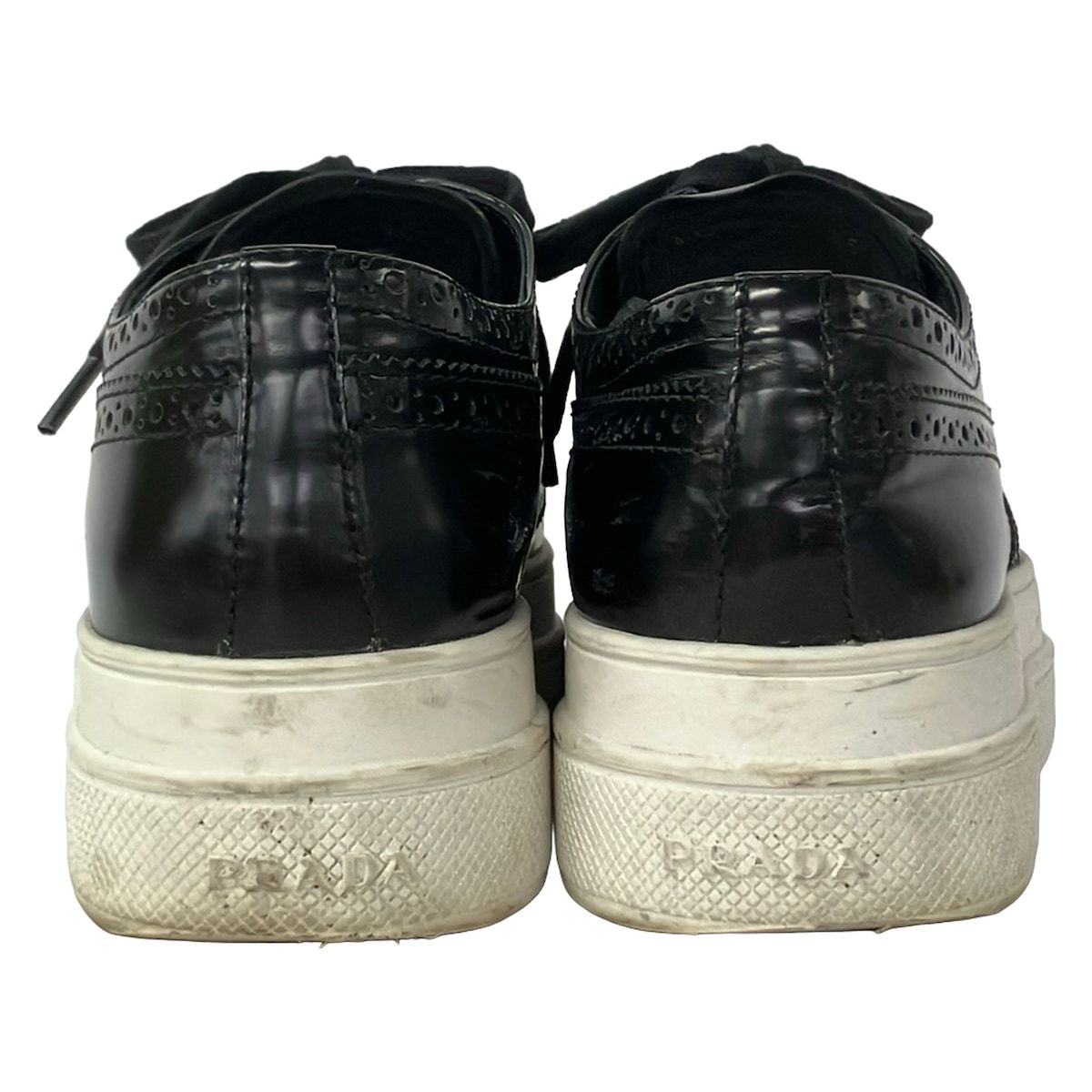 Prada Shoes 35 Black Wingtip Thick Sole Leather — view 3