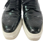 Prada Shoes 35 Black Wingtip Thick Sole Leather — view 9