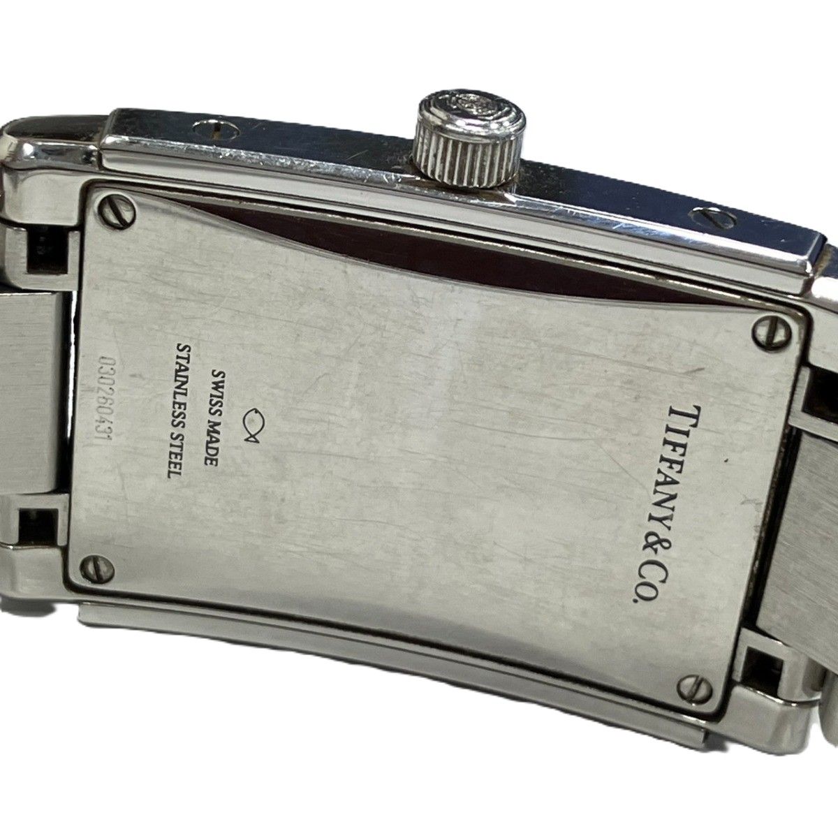 Tiffany & Co Grand Rectangular Watch SS Quartz White Dial — view 5