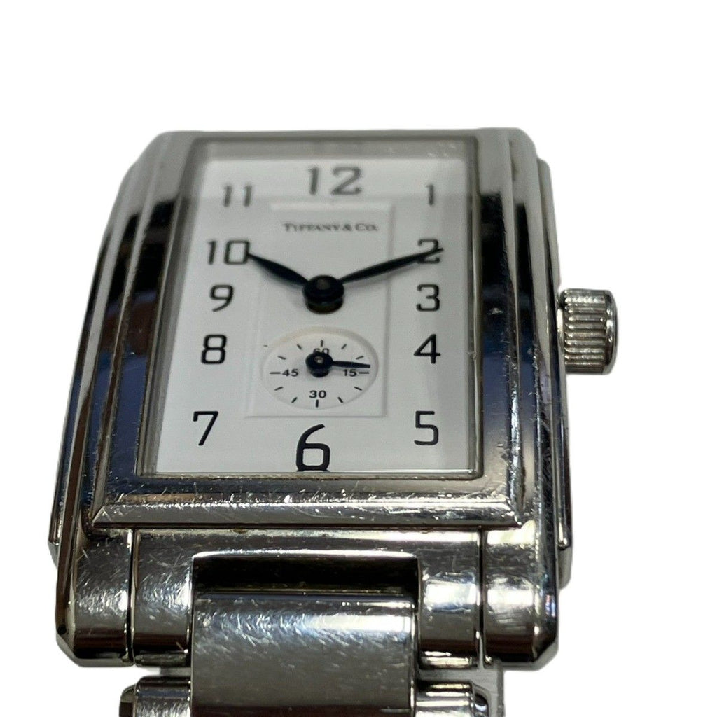 Tiffany & Co Grand Rectangular Watch SS Quartz White Dial — view 4