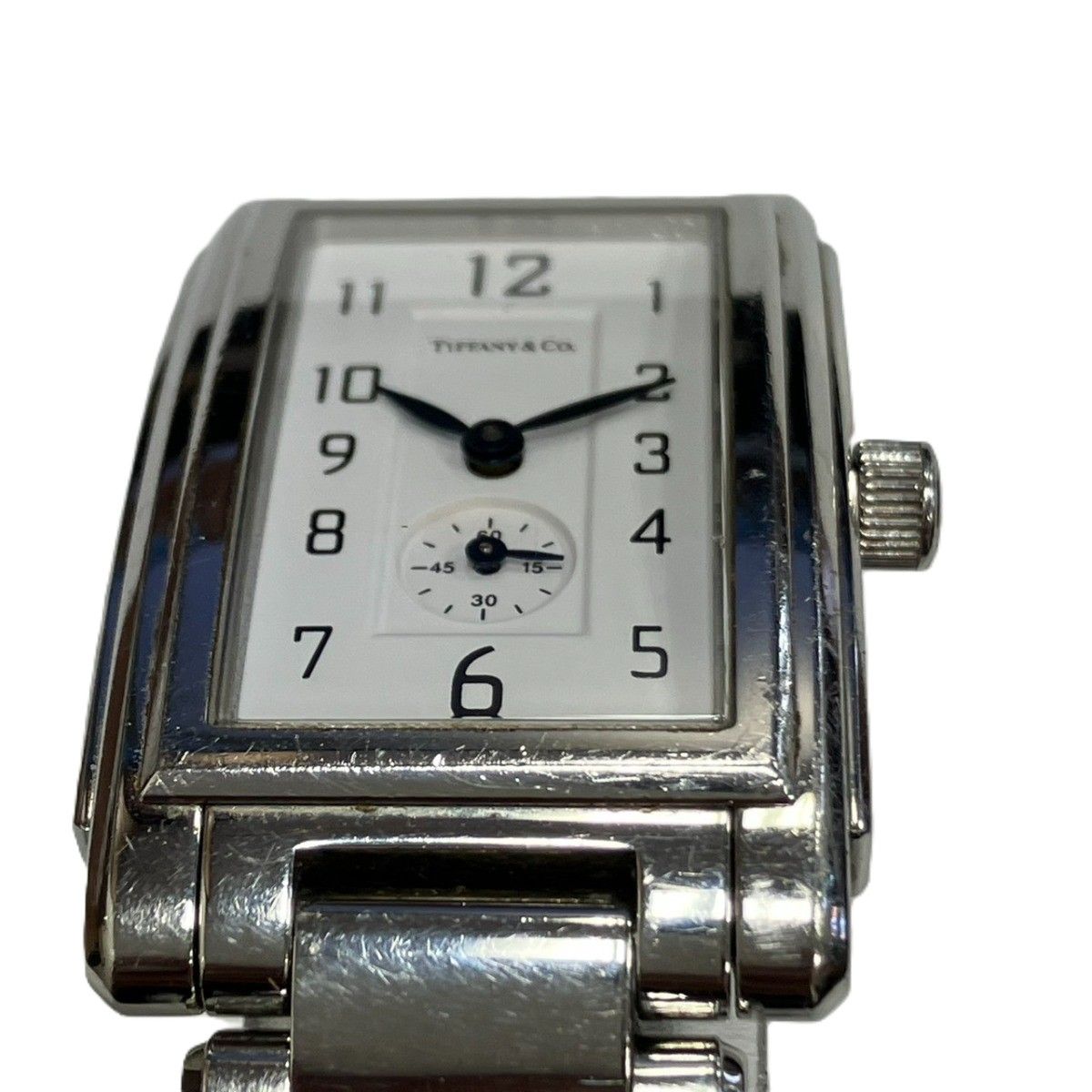 Tiffany & Co Grand Rectangular Watch SS Quartz White Dial — view 4