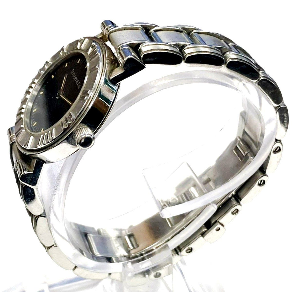 Tiffany & Co Atlas Watch SS Quartz Black Dial — view 2
