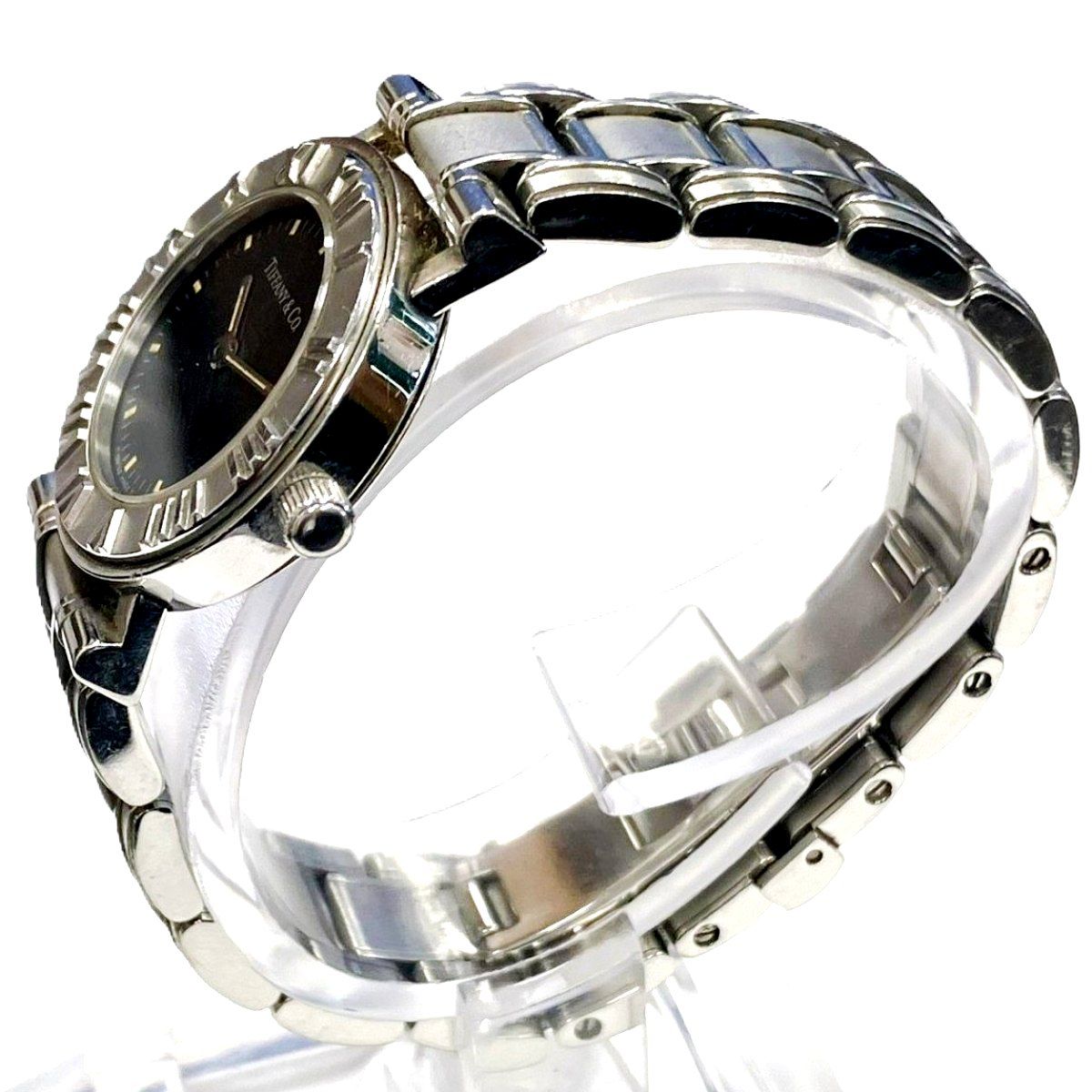 Tiffany & Co Atlas Watch SS Quartz Black Dial — view 2