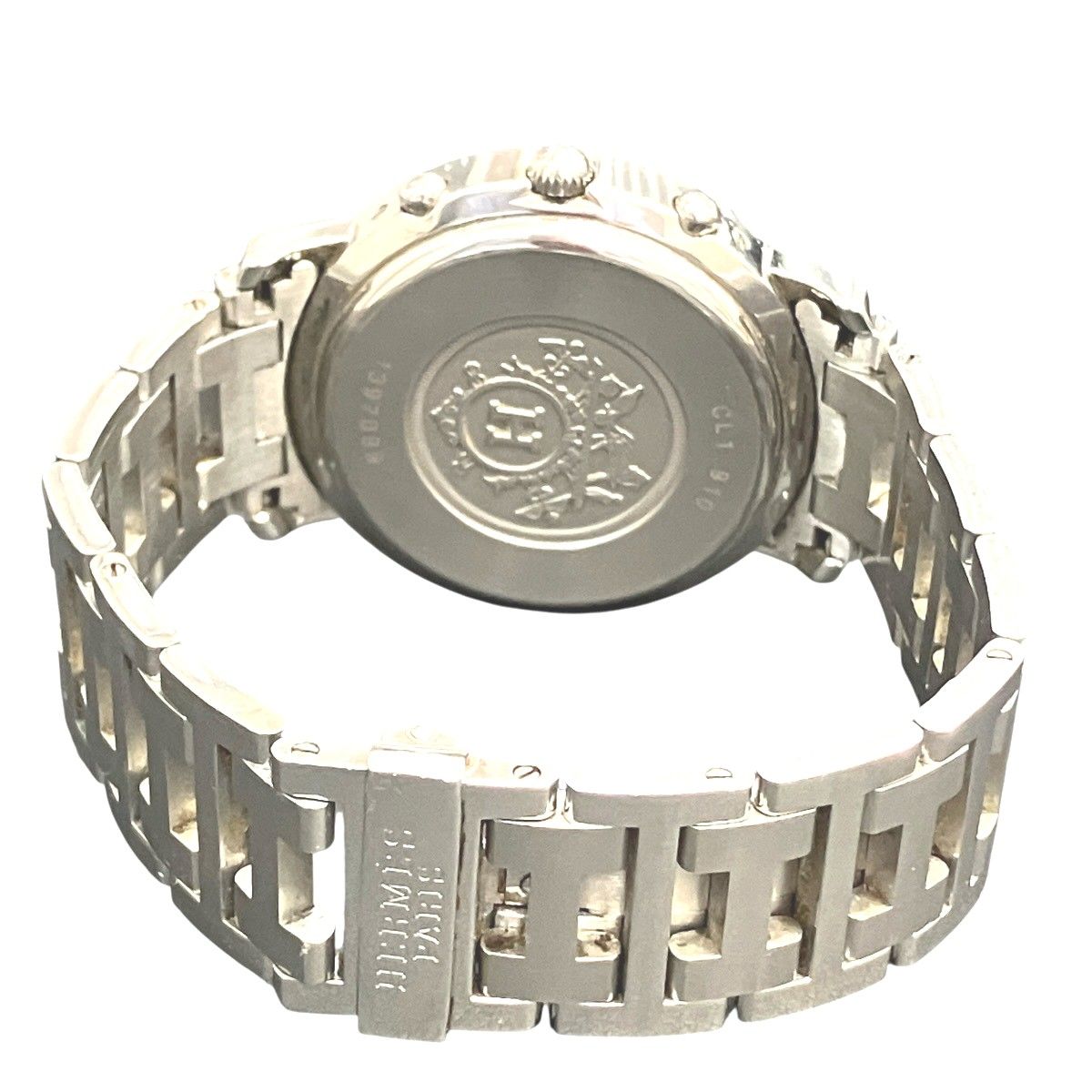 Hermes Clipper Watch SS Quartz Navy Dial — view 6