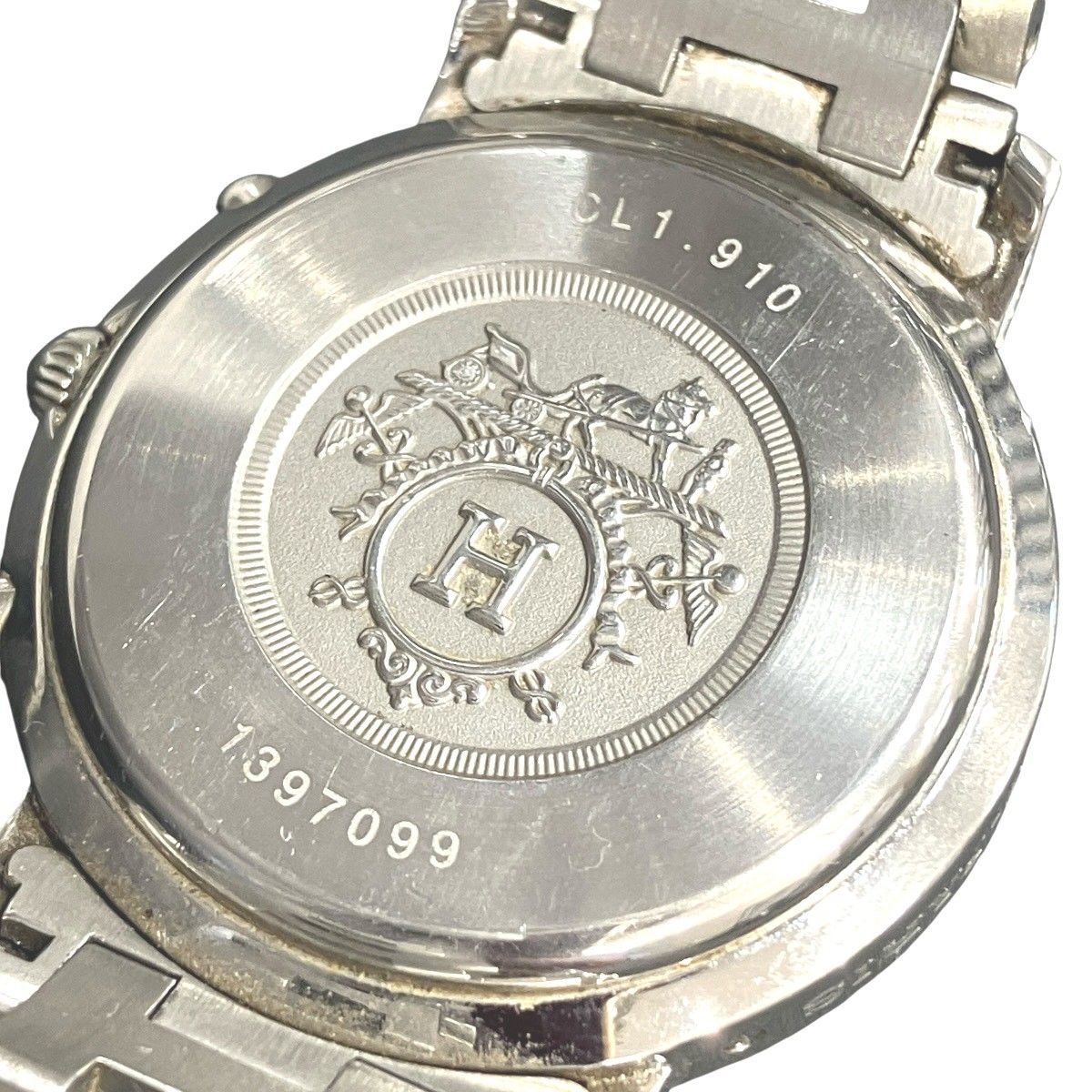 Hermes Clipper Watch SS Quartz Navy Dial — view 5